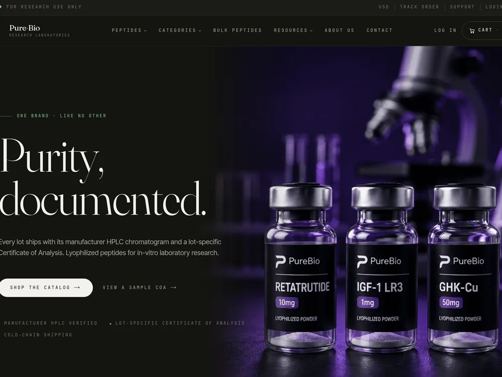PureBioPeptides — live site preview